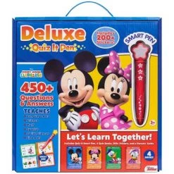 Pi Kids Disney Mickey Mouse Clubhouse Mickey & Minnie Mouse Deluxe Quiz It Pen with 4 Books and Bonus Stickers