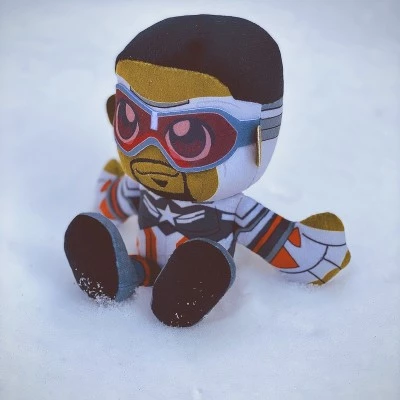 Bleacher Creatures Marvel Captain America (Sam Wilson) 8" Kuricha Sitting Plush- Soft Chibi Inspired Toy 6 Bleacher Creatures Marvel Captain America (Sam Wilson) 8" Kuricha Sitting Plush- Soft Chibi Inspired Toy - Image 4