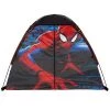 Exxel Outdoors Exxel Marvel Spiderman Kids 4 Piece Outdoor Camping Kit with Floorless Dome Tent, Youth Sized Sleeping Bag, Backpack, and LED Flashlight