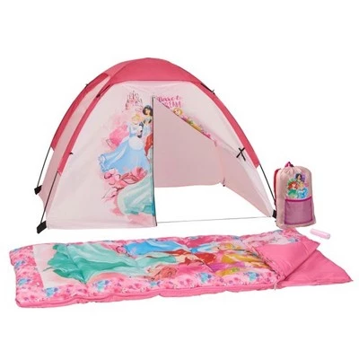 Exxel Outdoors Disney Kids 4 Piece Princess Camping Kit with Floorless Dome Tent, Youth Sized Sleeping Bag, Backpack, and LED Flashlight 3 Exxel Outdoors Disney Kids 4 Piece Princess Camping Kit with Floorless Dome Tent, Youth Sized Sleeping Bag, Backpack, and LED Flashlight